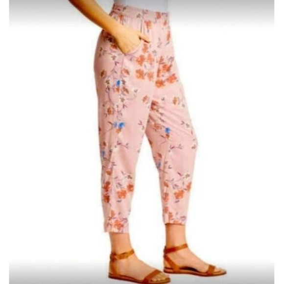 Jessica Simpson Cadie Soft Pants size XL high rise pink floral - Picture 1 of 10